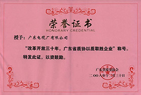 以質(zhì)取勝榮譽(yù)證書(shū)